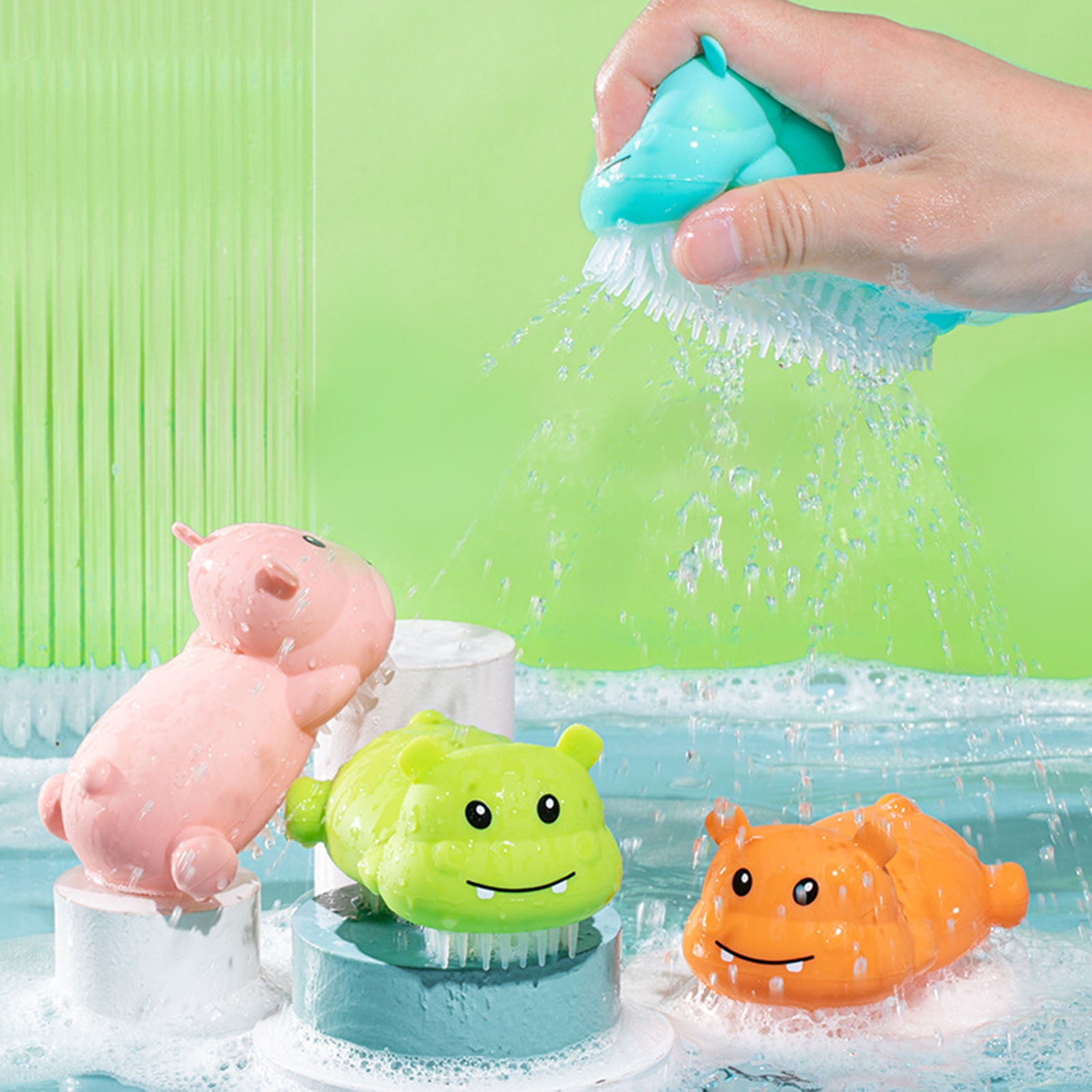 Waroomhouse Cute Baby Shampoo Brush Easy Use Silicone Flexible Cartoon