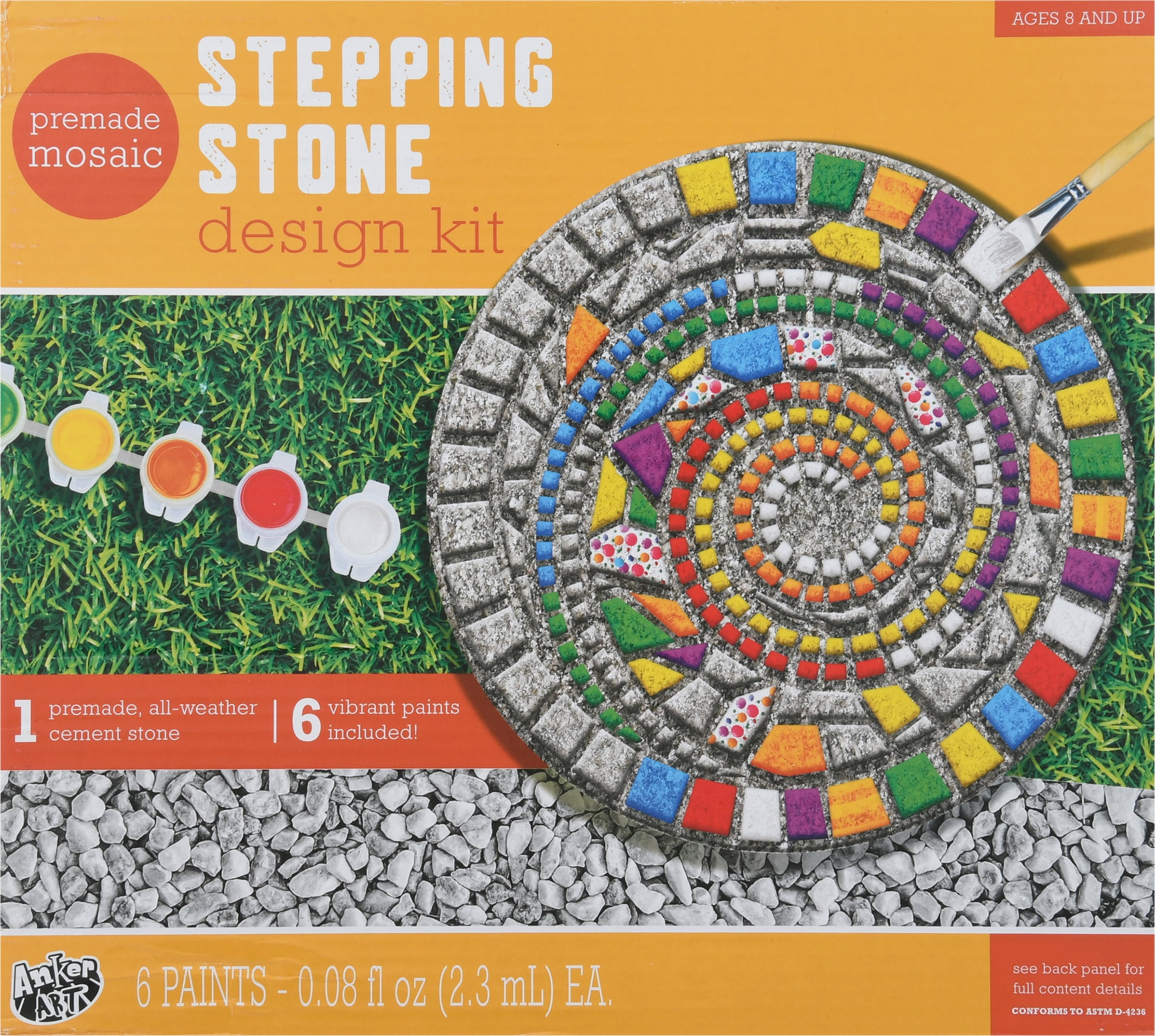  Paint Your Own Stepping Stones For Kids Craft Kit: 5 Pack Arts  and Crafts For Kids Ages 4-8, Art Supplies for Boys Girls Gifts for 3 4 5 6  7 8