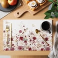 thumbnail image 2 of Red Spring Floral Placemats Set of 8, Elegant Pastoral Flowers Watercolor Placemats for Dining Table, Place Mats for Kitchen Tabletop, Waterproof Wipeable Dining Table Mats Set, 2 of 9