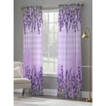 thumbnail image 4 of Purple Lavender Sheer Curtains 84 Inch Length 2 Panels Set, Spring Watercolor Wildflowers Plant Plaid Voile Window Treatment Curtains Sheers Drapes for Bedroom/Living Room/Kitchen 52"x84"x2, 4 of 7