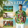 thumbnail image 3 of Netecom Santa Claus Christmas Hawaiian Shirt, Golfer Holiday Button Down Summer Beach Short Sleeve Shirt, S-5XL, 3 of 6
