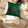 thumbnail image 5 of Lksixu Christmas Throw Pillow Cover, 18x18 inch Green Velvet Christmas Tree Embroidery Pillow Cases, Soft Farmhouse Decorative Pillowcases Winter Holiday Cushion Cover Christmas Decorations for Couch, 5 of 6
