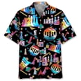thumbnail image 2 of Camisa con estampado de ajedrez vintage para hombre, camisas hawaianas de manga corta con solapa suelta y estampado 3D, blusas de botones de calle de verano Y2k para mujer, 2 of 5
