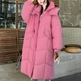 thumbnail image 5 of TKLPEHG Women Jacket Winter Thickened Long Down Jacket Parka Warm Overcoat Hooded Puffer Jacket Outerwear with Pockets (Pink,XL), 5 of 9