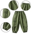 thumbnail image 5 of Esaierr Toddler Boys Active Cargo Jogger Pants for Kids Cotton Elastic Waist Trousers with Pocket 1-10T Fleece Lined Sweatpants Winter Padded Warm Cargopants, 5 of 8