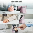 thumbnail image 4 of Compatible Magsafe 2 in 1 Detachable Samsung Galaxy S24 Ultra Wallet Case with Card Holder Women Men,Magnetic PU Leather RFID Blocking Flip Kickstand Credit Slots Luxury Case, Pink, 4 of 12