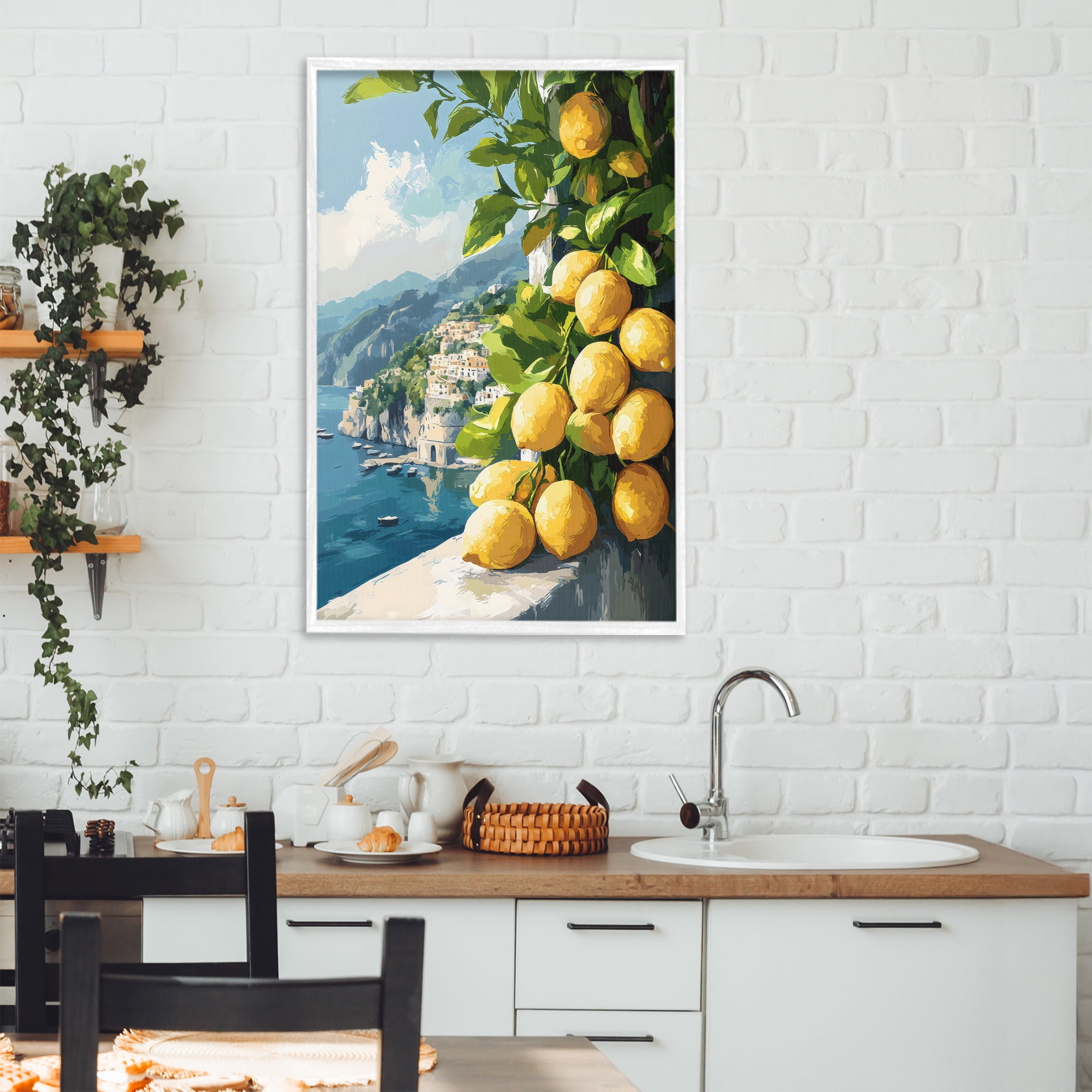 Stupell Industries Lemon Terrace Amalfi View White Framed Giclee Art, design by Creative Studio