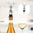 thumbnail image 5 of Tapón de botella de aleación de aluminio y zinc con animal creativo, cabeza de ciervo de metal dorado y plateado, tapón de vino tinto plateado, 1 pieza Electrónica, 5 of 5