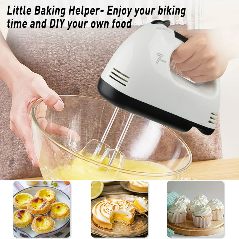 Hand Mixer Electric Whisk 180W Power 7 Speed Handheld for Kitchen