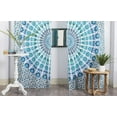 thumbnail image 2 of Pop Popular Handicrafts Indian Hippie Bohemian Beautiful Peacock Mandala Curtain Panels White Blue, 2 of 7