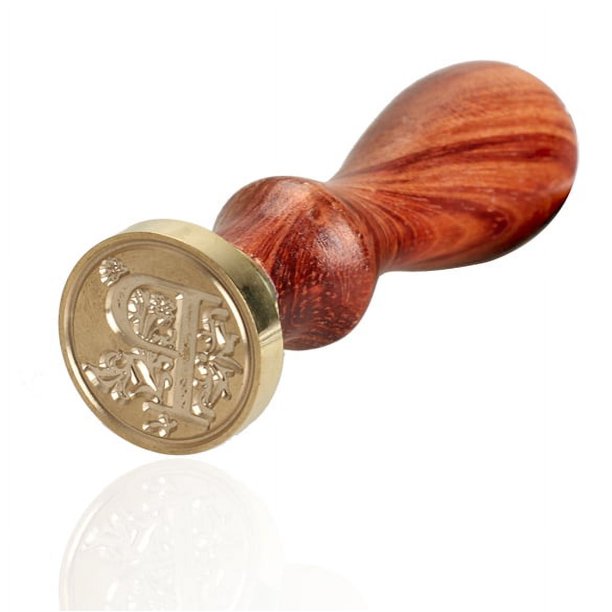 Cuadros Decorativos Sello de cera clásico inicial sello de cera alfabeto letra P Retro madera