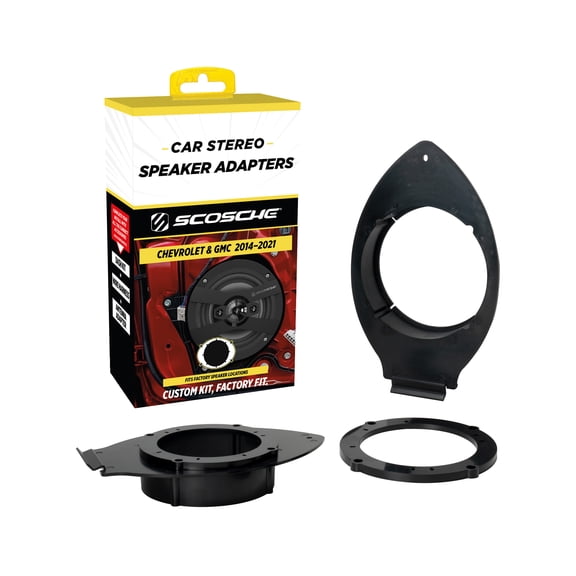 SCOSCHE SAGMSV656 2013 and up Chevrolet Silverado Front Speaker Adapter for Aftermarket (Black)