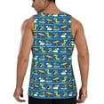 thumbnail image 3 of Xecao Dinosaur on the Beach Vacation Men's Tank Top Workout Quick Dry Sleeveless Gym Jogging Muscle Shirts Summer Swim Beach Tops, 3 of 9