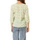 thumbnail image 3 of INSPIRAR CHIC Blusa de Mujer de Manga 3/4 Cuello Redondo Floral de Verano S Verde Blanco, 3 of 5