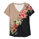 thumbnail image 5 of ICHUANYI Clearance Fashion Woman Causal V-Neck Printing Blouse Short Sleeve T-Shirt Summer Tops(Black, M) ICHUANYI WER2023081016504, 5 of 5