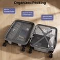 thumbnail image 4 of New York Xpress Luggage Sets 2 Piece Hardside Expandable Suitcase with Spinner Wheels, 20" Carry-on & 25" Medium Checked Luggage, Silver, La13601, 4 of 10