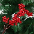 thumbnail image 2 of 10pcs Artificial Berry Stems Christmas Berry Picks Decor Berries Branches-Red, 2 of 8