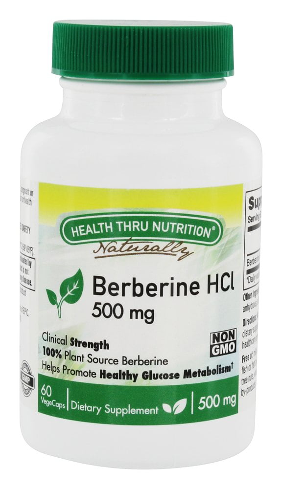 Berberine HCl 500mg (60 Vegecaps) Non-GMO - Walmart.com - Walmart.com