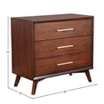 thumbnail image 3 of Alpine Furniture Gramercy 3 Drawer Small Wood Chest in Walnut (Brown), 3 of 5