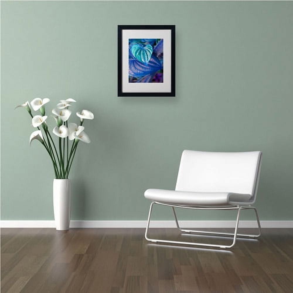 Trademark Fine Art "Neon Hearts" Matted Framed Art by Patty Tuggle, Black Frame