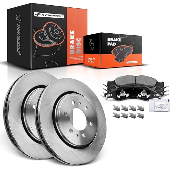 A-Premium 13.78 inch(350 mm) Front Vented Disc Brake Rotors   Ceramic Pads Kit Compatible with Select Ford and Lincoln Models - Expedition, Navigator, 2007 2008 2009, 6-PC Set