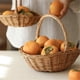 thumbnail image 3 of Wicker Basket with Handle, Wicker Shopping Basket, Gift Hamper Basket, Picnic Baskets, Kitchen Storage Basket- Small, 3 of 5
