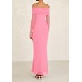 thumbnail image 2 of Vestido PRETTYGARDEN Maxi Ajustado con Hombros Descubiertos y Mangas Largas Rosa M, 2 of 8