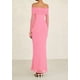 thumbnail image 2 of Vestido PRETTYGARDEN Maxi Ajustado con Hombros Descubiertos y Mangas Largas Rosa M, 2 of 8