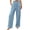 Light Blue(Women Pants), variant on GUACER Women's Linen Blend Pants Button Cargo Pockets High Waist Loose Wide Leg Casual Trousers