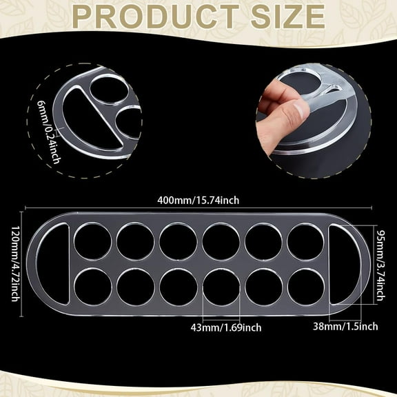 12Pockets Mancala Board Template 15.7x4.7inch Clear Acrylic Stencil Woodworking Router Template Transparent Router Inlay Board for Afican Stone Game