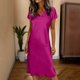 thumbnail image 3 of Camisetas de Cuello en V de Manga Larga de Mujer de Verano de Color Sólido Manga Corta Vestido de Sueño con Cuello en V, Vestido de Cuello en V de Manga Larga para las Mujeres Ropa de Noche Casual, 3 of 5