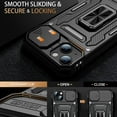 thumbnail image 2 of for iPhone 13 Mini Case with Screen Protector,Sliding Camera Cover,-Grade Cover with  Stand Phone Case 5.4" Black, 2 of 13