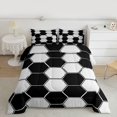 thumbnail image 2 of Manfei Modern Geometric Abstract Bedding Comforter Set,Retro Geometric Honeycomb Twin Comforter Sets,Gray Black Bedding Set For Boys Kids,Ultra Soft Home Decor Reversible,2-Piece, 2 of 8