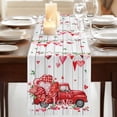 thumbnail image 3 of Table Runners 72 Inches Long Dress Scarves, Valentine's Day Farmhouse Kitchen Table Runner, Coffee Tablerunners, Red Love Hearts Car Romantic Grey Wooden 14x72 Inch, 3 of 9