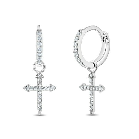 Earrings cross dangle best sale