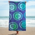 thumbnail image 4 of Large Oversized Jacquard Premium Long-Staple Cotton Terry Loop Beach Towel  - Wheels by Blue Nile Mills, 4 of 5