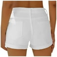 thumbnail image 3 of Sngxgn Women Shorts Fashion Women Drawstring Casual Pocket Loose Sports Pants(White,XL), 3 of 4