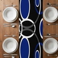 thumbnail image 6 of Black Blue Table Runner - 90 Inch Long, Kitchen Dining Table Runner Dresser Scarves, White Circle Geometric Abstract Texture Farmhouse Decor for Coffee Tables Wedding Party Banquet, 6 of 8