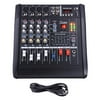 4 Channel Professional Powered Mixer w/ USB Slot Power Mixing 11x13x5" 110V