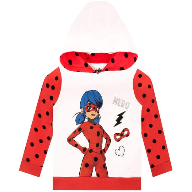 Miraculous Girls Polka Dot Long Sleeve Hoodie Sizes 4-12 Walmart