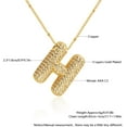 thumbnail image 3 of Z ZACHÉ Gold A-Z Bubble Letter Necklace 18K Gold Plated -- Dainty Cubic Zirconia Pendant, Balloon Initial Necklace for Women - Letter H, 3 of 6