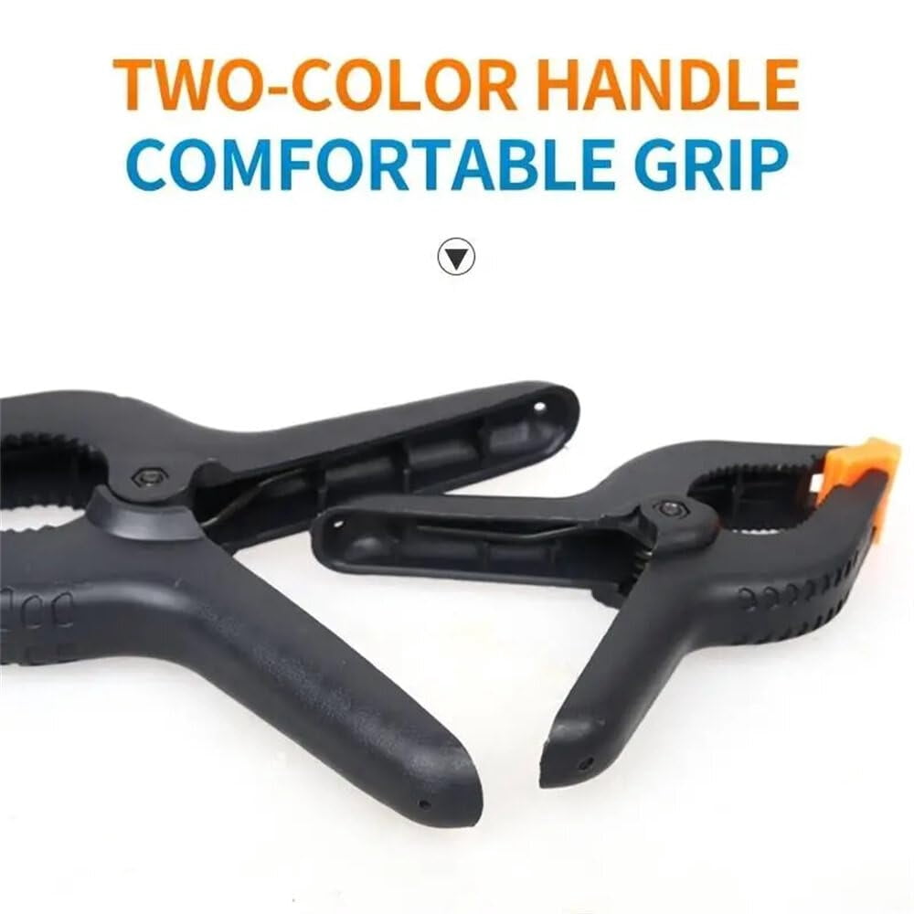 10pcs Ratchet Bar Clamp 2/3/4/6/9 Inch Woodworking A-Clip Black Wood Working Clip Plastic DIY Ergonomic Grip for Crafts Photography