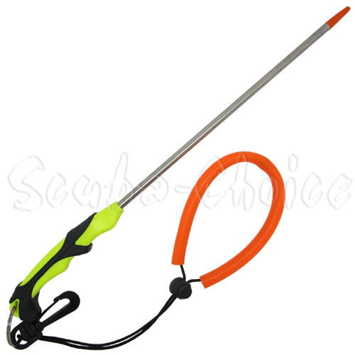 Scuba Choice 133/4" Stainless Steel Lobster Tickle Stick with Clip and Lanyard (Yellow
