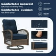 thumbnail image 5 of MELLCOM 3 Pieces Patio Furniture Set, Outdoor Swivel Rocker Patio Chairs, Wicker Patio Bistro Set with Rocking Chair, Thickened Cushions and Glass Coffee Table for Backyard, Garden, Navy Blue, 5 of 9