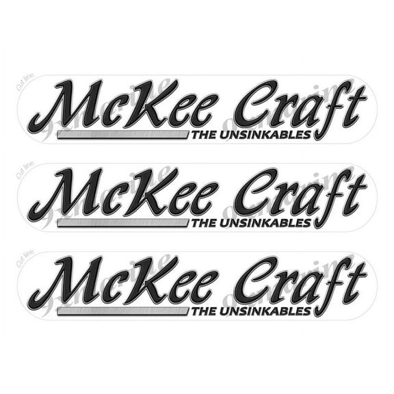 3 McKee Craft Boat Stickers "3D Vinyl Replica" of original