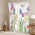 thumbnail image 3 of Manfei Colorful Cartoon Floral Black Out Curtains,Rustic Flower Curtains Pack of 2 (42x63 Each),Green Purple White Bedroom Curtains For Children,Super Cozy Room Decor, 3 of 6