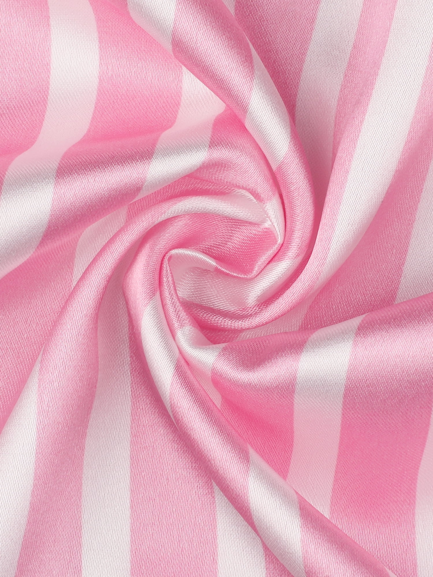 DARING DIVA Women's Satin Pajama Set Silky Long Sleeve Button Down Sleepwear M Pink