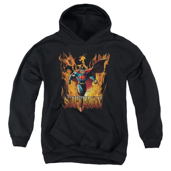 Superman - Through The Fire - Youth Hooded Sweatshirt - Large