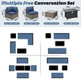 thumbnail image 2 of Walsunny 8 Pieces Patio Wicker Rattan Fire Pit Furniture Conversation Sets with Outdoor Sectional Sofa,45" Gas Propane Fire Pit Table,Glass Coffee Table,Original Rattan Aegean Blue Cushion, 2 of 11