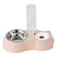 thumbnail image 2 of Tazón para mascotas 2 en 1 Alimentador de agua y comida Platos de alimentación desmontables antivuelco rosado jinwen Cuenco de alimentación, 2 of 8